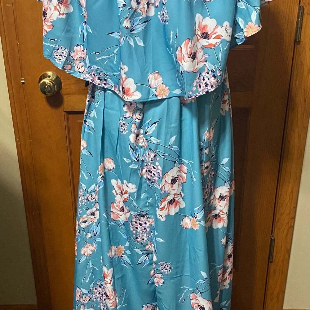 NWT Plus Size Floral Off-Shoulder Maxi Dress - Picture 4 of 5